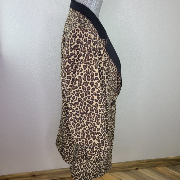 Rachel Zoe Leopard Print Tuxedo Blazer Plus Size 1X - Picture 4 of 9